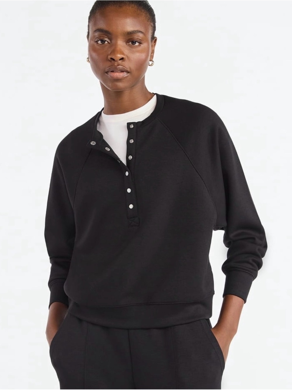 ScubaKnit Raglan Henley Women’s Top